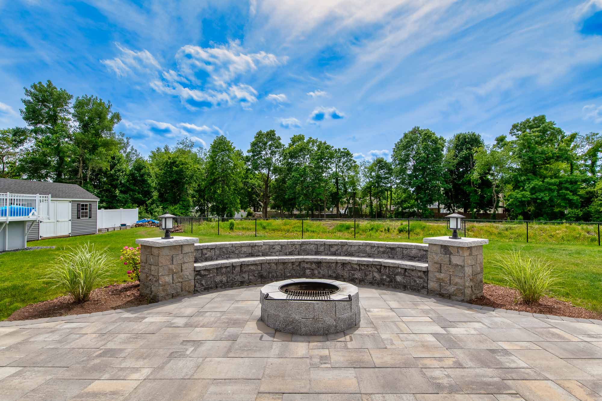 Fire Pits & Seating Walls in Westwood MA CJ Pickering Enterprises